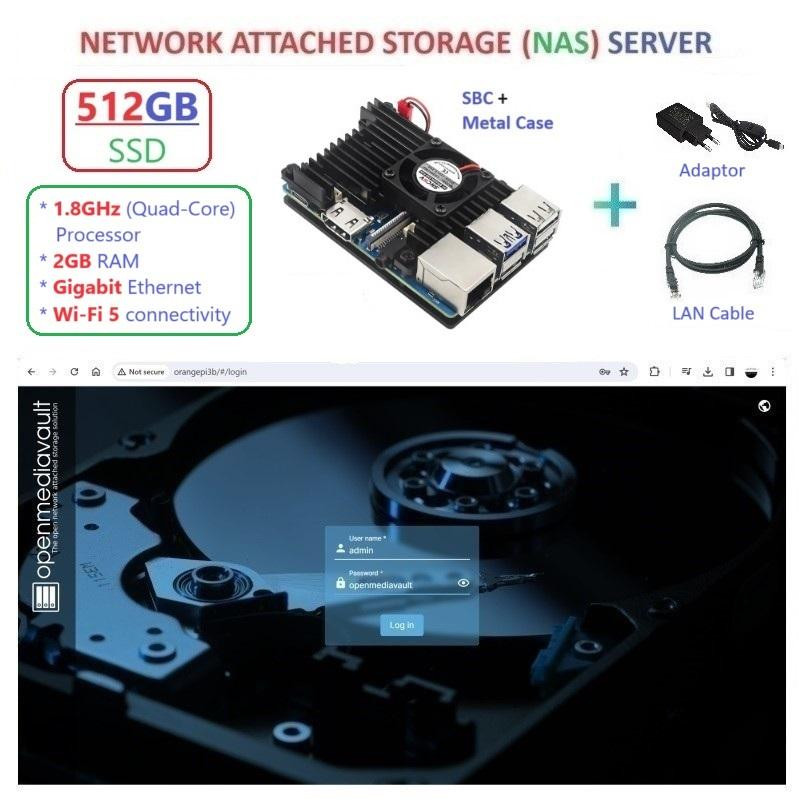 512GB SSD NVME Network Attached Storage NAS SERVER OpenMediaVault OMV
