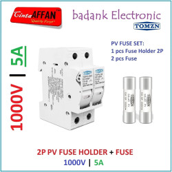 5A - PV DC Fuse Holder 2P with Fuse 5 A 1000V Solar Cell Panel Surya