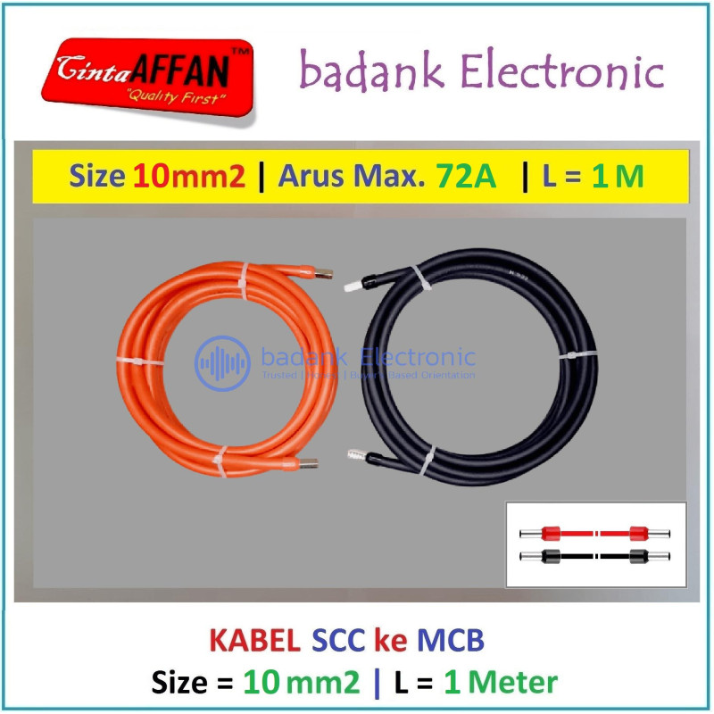 Kabel 10 mm2 Solar Controller SCC ke MCB Solar Panel Surya L  1 meter