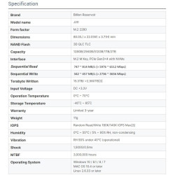 2TB SSD NVMe M.2 M-Key PCIe Gen3x4 Form Factor 2280