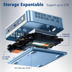 PELADN Mini PC Intel Celeron N5105 (2.9GHz Max Burst Frequency) - 8GB RAM 256GB SSD
