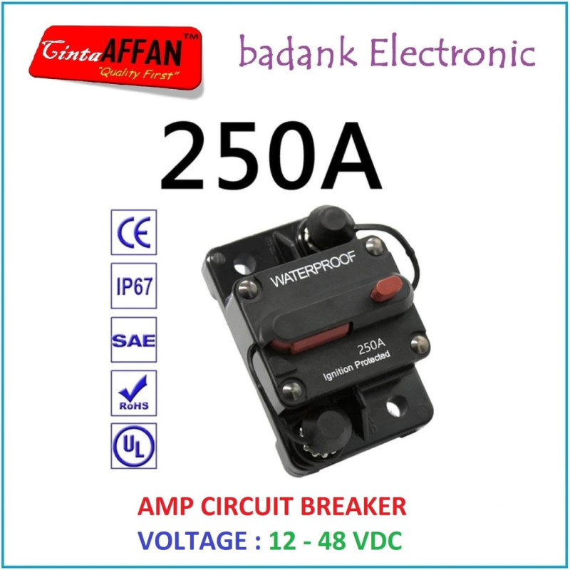 250A Thermal Circuit Breaker DC 12-48V 250A Solar Panel Surya Aki