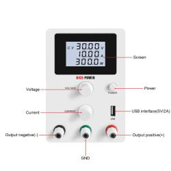 300W Adjustable DC Power Supply 0-30V 0-10A Switching Precission Lab