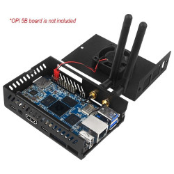 Metal CASE - Orange Pi 5/5B (with Cooling Fan and Antenna)