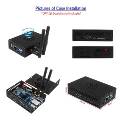Metal CASE - Orange Pi 5/5B (with Cooling Fan and Antenna)