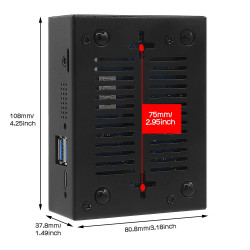 Geekworm N508  METAL CASE for Orange Pi 5 Plus (with Cooling Fan External Antenna and Heatsink)