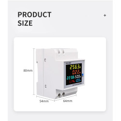 MultiFunction Electricity Power Meter 220V 100A Built-in Internal CT