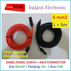 Kabel Solar Panel Surya 6 mm2 L  5 meter dengan Konektor MC4