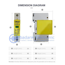 AC SPD 1P 275V 20-40KA Class D Pengaman Petir Surge Arrester AC
