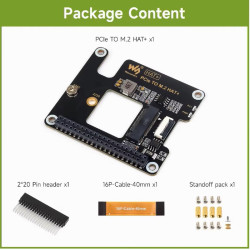 PCIe to M.2 HAT for Raspberry Pi 5 Support for SSD NVME 2230 and 2242 Form Factor