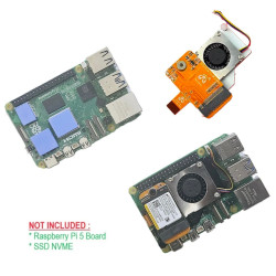 Raspberry Pi 5  PCIe to M.2 Mini Board Adapter (Support for SSD NVME M2 2230) Integrated with Active Cooler Fan