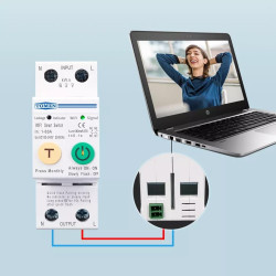 TUYA WIFI SWITCH 2P Energy kWh Power Monitor 63A with LEAKAGE Protect