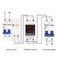 Protection Relay 220V 63A ADJUSTABLE Over Under VOLTAGE Over CURRENT