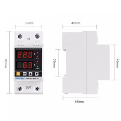 Protection Relay 220V 63A ADJUSTABLE Over Under VOLTAGE Over CURRENT