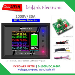 DC 0-1000V 0-30A Volt Ampere Power kWh Energy Meter dengan Bluetooth