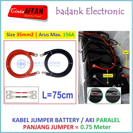 Kabel Jumper Battery PARALEL Size 35 mm2 L  0.75 meter Panel Surya