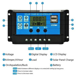 60A PWM Solar Charge Controller 12V 24V 60A with LCD and USB