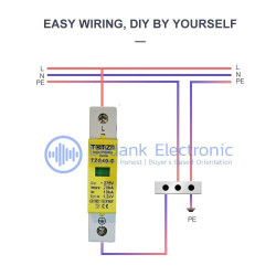 AC SPD 1P 275V 20-40KA Class D Pengaman Petir Surge Arrester AC