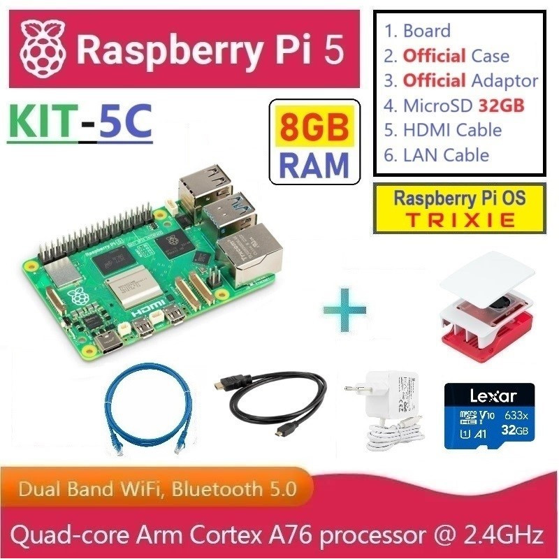 KIT-5C  Raspberry Pi 5 (8GB RAM) - Complete SET
