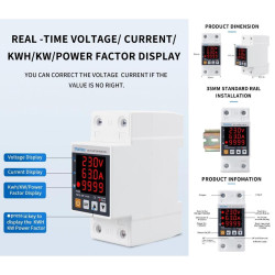 AC PROTECTOR 230V 63A Over Under VOLTAGE Over CURRENT 3-IN-1 DISPLAY