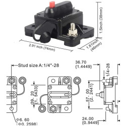 80A Thermal Circuit Breaker DC 12-48V 80A Solar Panel Surya Battery