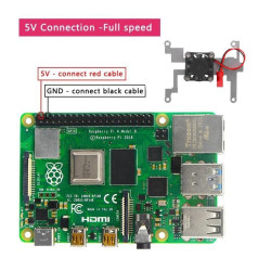 Cooling Fan with Heat Transfer Pad for Raspberry Pi 4 Model B