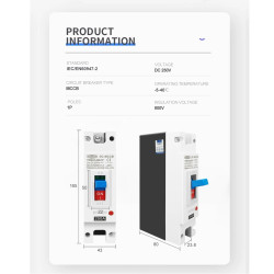MCCB DC 1P 250A 250V Molded Case Circuit Breaker Panel Surya PLTS