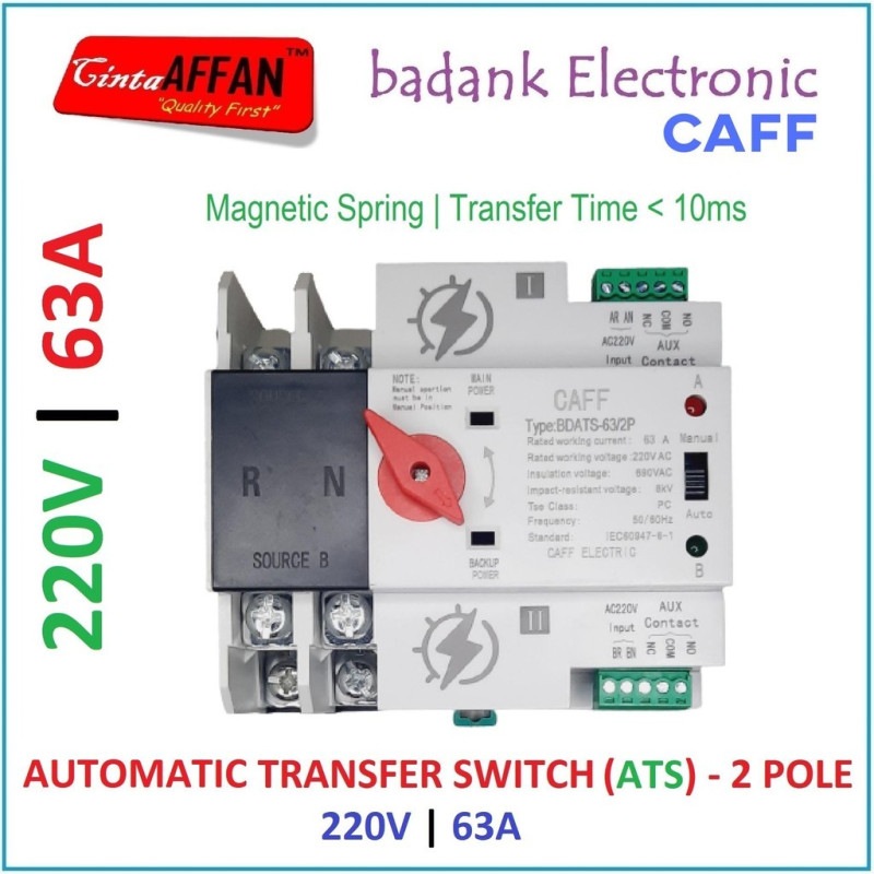 ATS AC 63A 220V 2P Automatic Transfer Switch