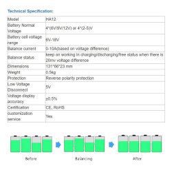 HA12 Bluetooth Battery Equalizer Balancer VRLA Lead Acid Lithium-Ion LiFePO4