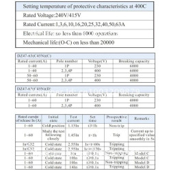 MCB AC 1P C63 63A 230V 4kA Miniature Circuit Breaker DIN RAIL