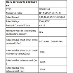 3-Phase RCBO C25 25A 400V 3PN Residual Current Leakage Circ. Breaker