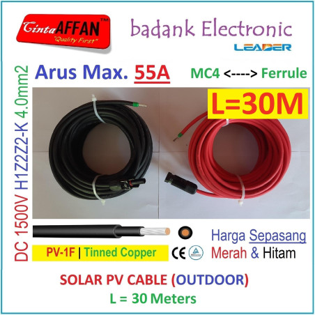 MC4 --- Ferrule PV Cable 1500V H1Z2Z2-K 4mm2 Tinned copper L30M