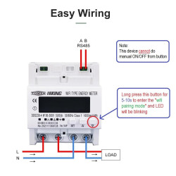 60A TUYA Single Phase WIFI Smart Energy Meter MODBUS kWh Pre-Payment