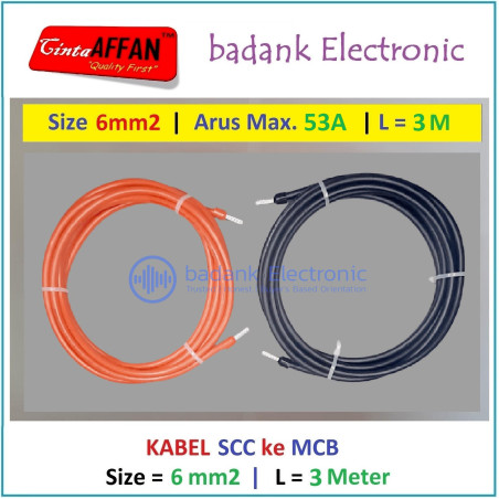 Kabel 6 mm2 Solar Charge Controller SCC ke MCB L3M Solar Panel Surya