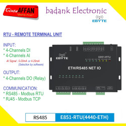 EBYTE E851-RTU (4440-ETH) Remote Terminal Unit 4-AI 4-DI 4-DO (Relay)