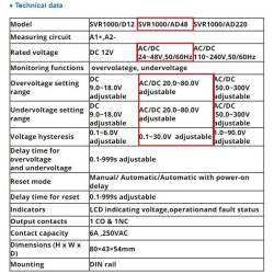 DC Protection Relay 24V 36V 48V ADJUSTABLE Over Under VOLTAGE Battery