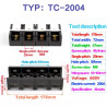 High Current Terminal Block TC-2004 200A 4P 600V Double Row Screw M8