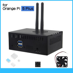 Geekworm N508  METAL CASE for Orange Pi 5 Plus (with Cooling Fan External Antenna and Heatsink)
