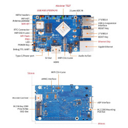 Orange Pi 4A - 2GB RAM with 8-Core CPU Embedded 2-TOPS NPU