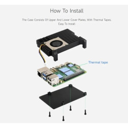 Metal Heatsink CASE - Raspberry Pi 5 (with Cooling Fan)