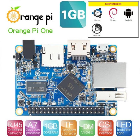 Orange Pi One - 1GB RAM CPU AllWinner H3 Quad-core Cortex-A7