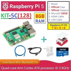 KIT-5C(128)  Raspberry Pi 5 (8GB RAM) - Complete SET (MicroSD 128GB)