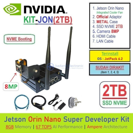 KIT-JON(2TB)  NVIDIA Jetson Orin Nano SUPER Developer Kit 8GB RAM 67-TOPS AI with SSD NVMe 2TB - Complete SET