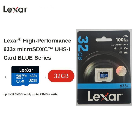 MicroSD 32GB - SDHC V10 LEXAR 633x 32GB U1 A1