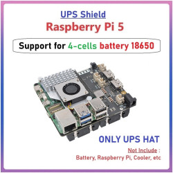 SUPTRONICS X1202 UPS Shield 5.1V 5A 4-Cells 18650 Batt Holder