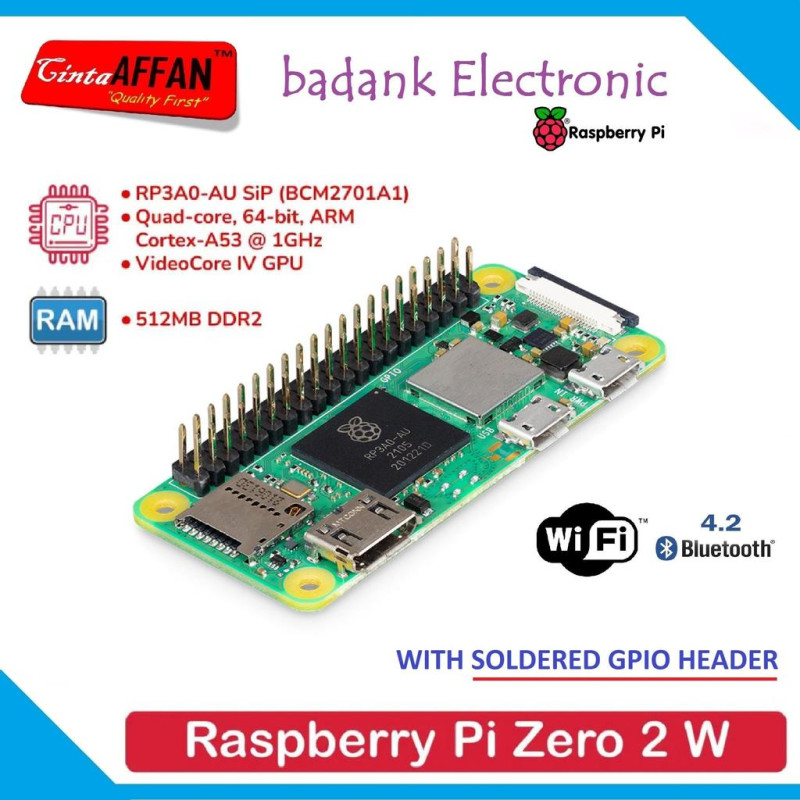 Raspberry Pi Zero 2W (Pre-Soldered GPIO Header)
