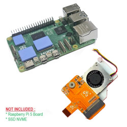 Raspberry Pi 5  PCIe to M.2 Mini Board Adapter (Support for SSD NVME M2 2230) Integrated with Active Cooler Fan