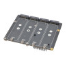 SUPTRONICS X1016 PCIe 3.0 to Quad M.2 NVMe 4 SSD Bottom Shield for Raspberry Pi 5
