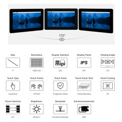 Waveshare 7 Inch DSI Capacitive Touch Display 1280720 Pixels IPS Panel for Raspberry Pi