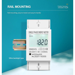 SDM220-ECL Backlight Energy Meter 80A 220V kWh Electric Consumption